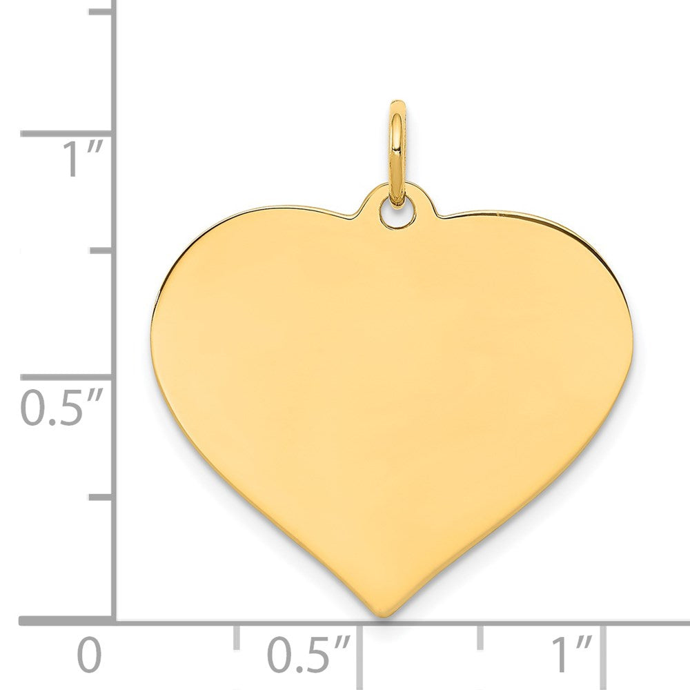 14k Plain .035 Gauge Engravable Heart Disc Charm