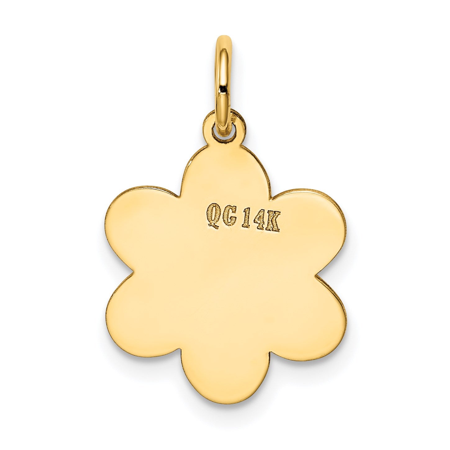 14k Plain .018 Gauge Engravable Flower 16x12mm Disc Charm