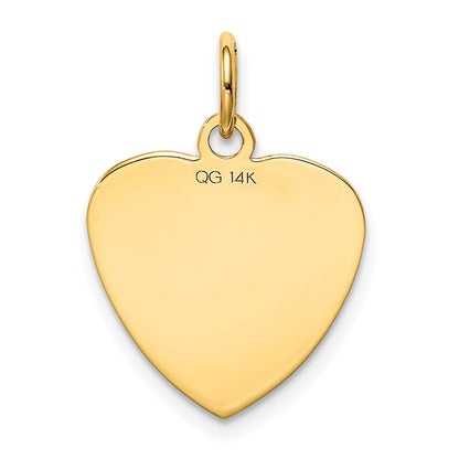 14k Etched Design .027 Gauge Engravable Heart 18x15mm Disc Charm