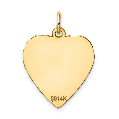 14k Etched Edge .018 Gauge Engravable Heart 21x17mm Disc Charm