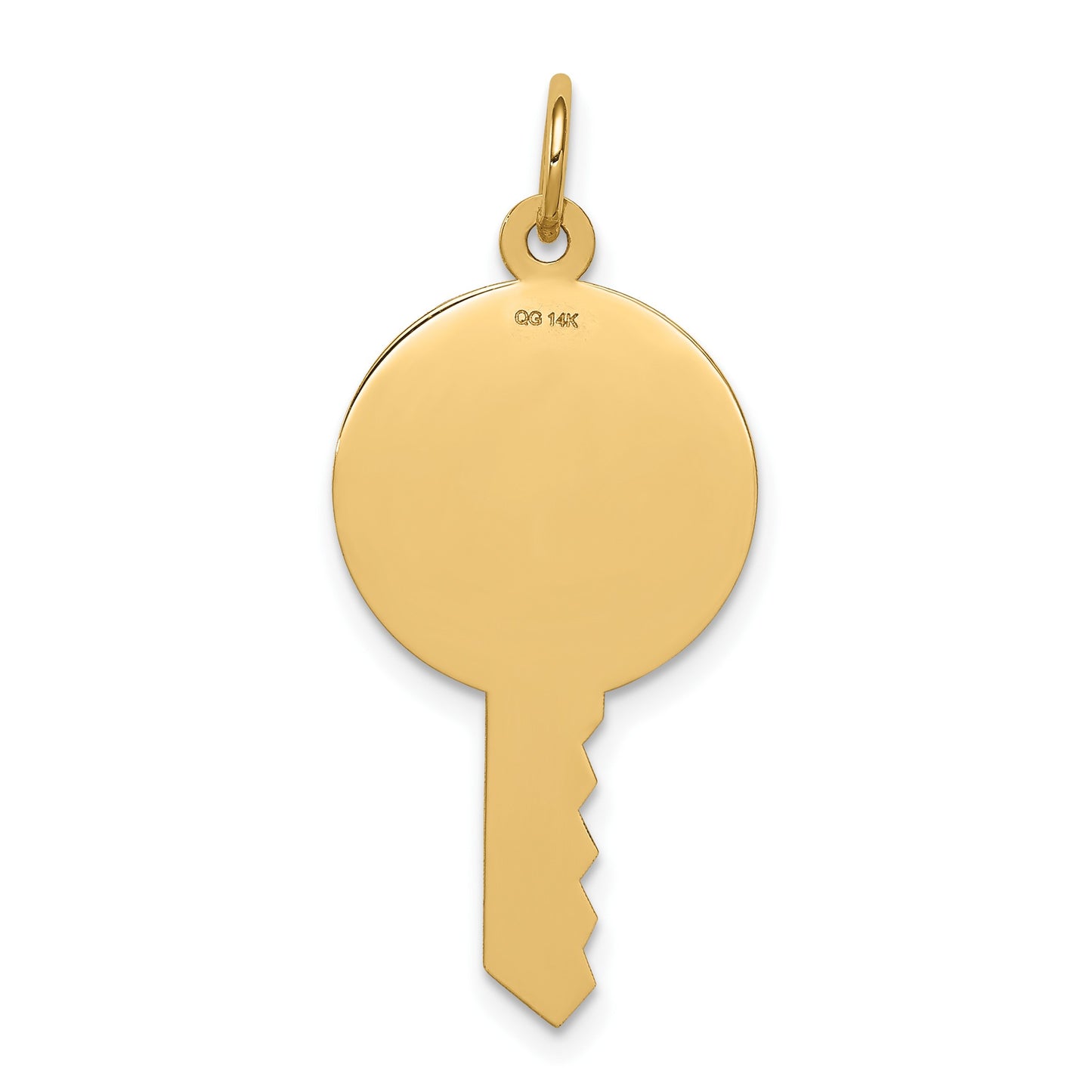 14k Plain .011 Gauge Engravable Key 28x15mm Disc Charm
