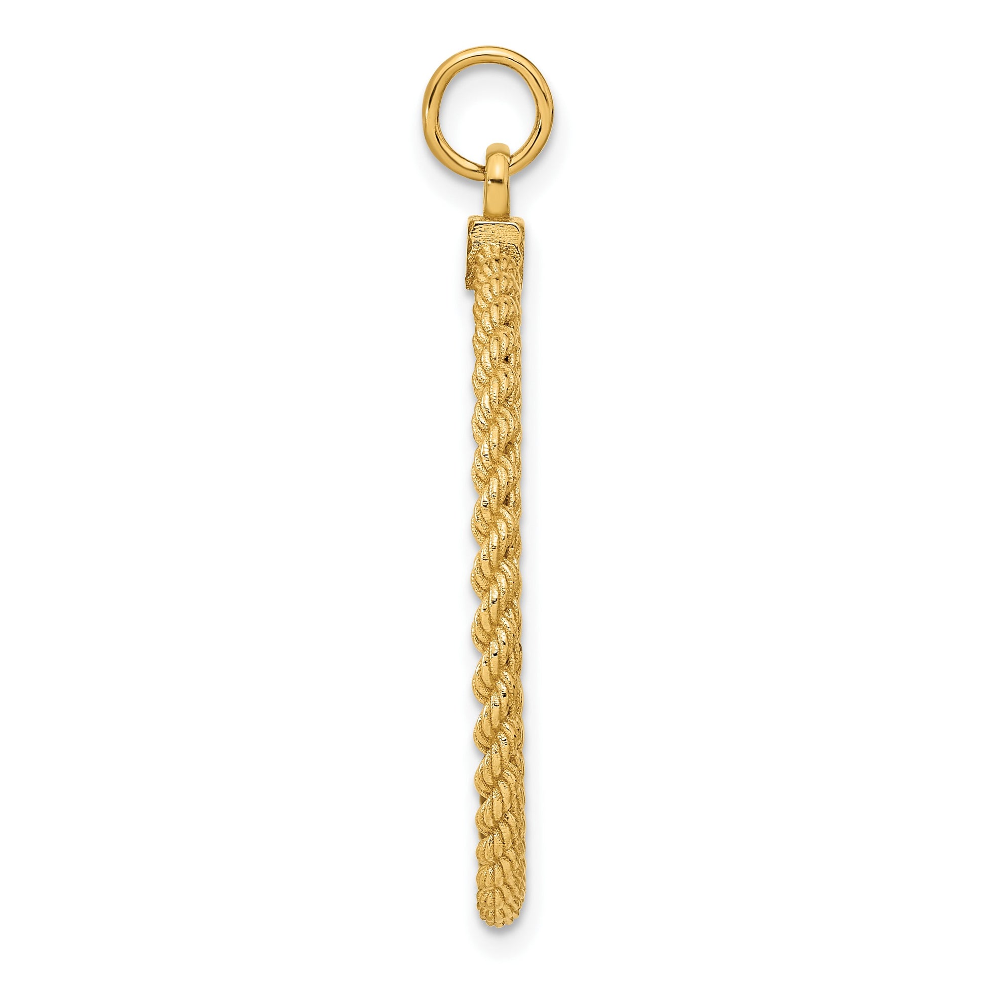 14k Patterned with Rope Edge .013 Gauge Engravable Round 34x28mm Disc with Satin Back