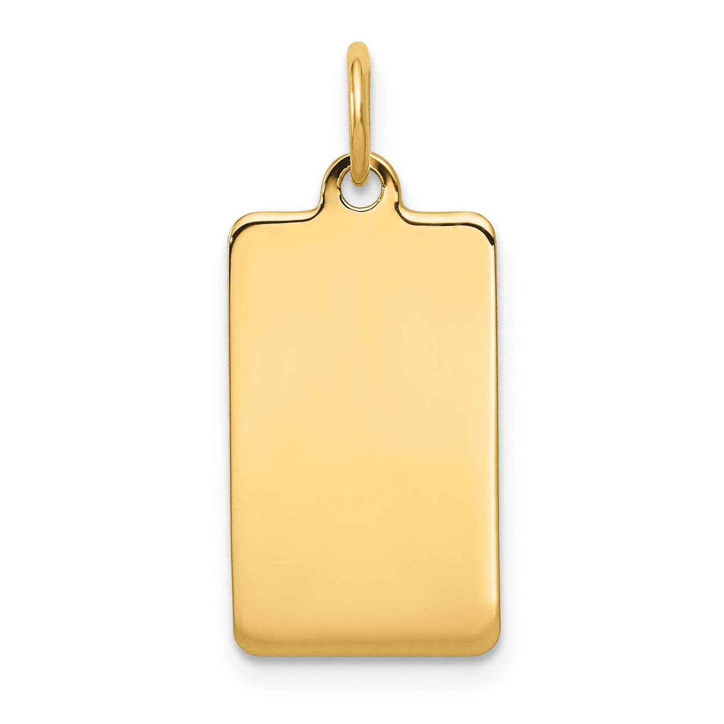 14k Plain .011 Gauge Rectangular Engravable 20x11mm Disc Charm