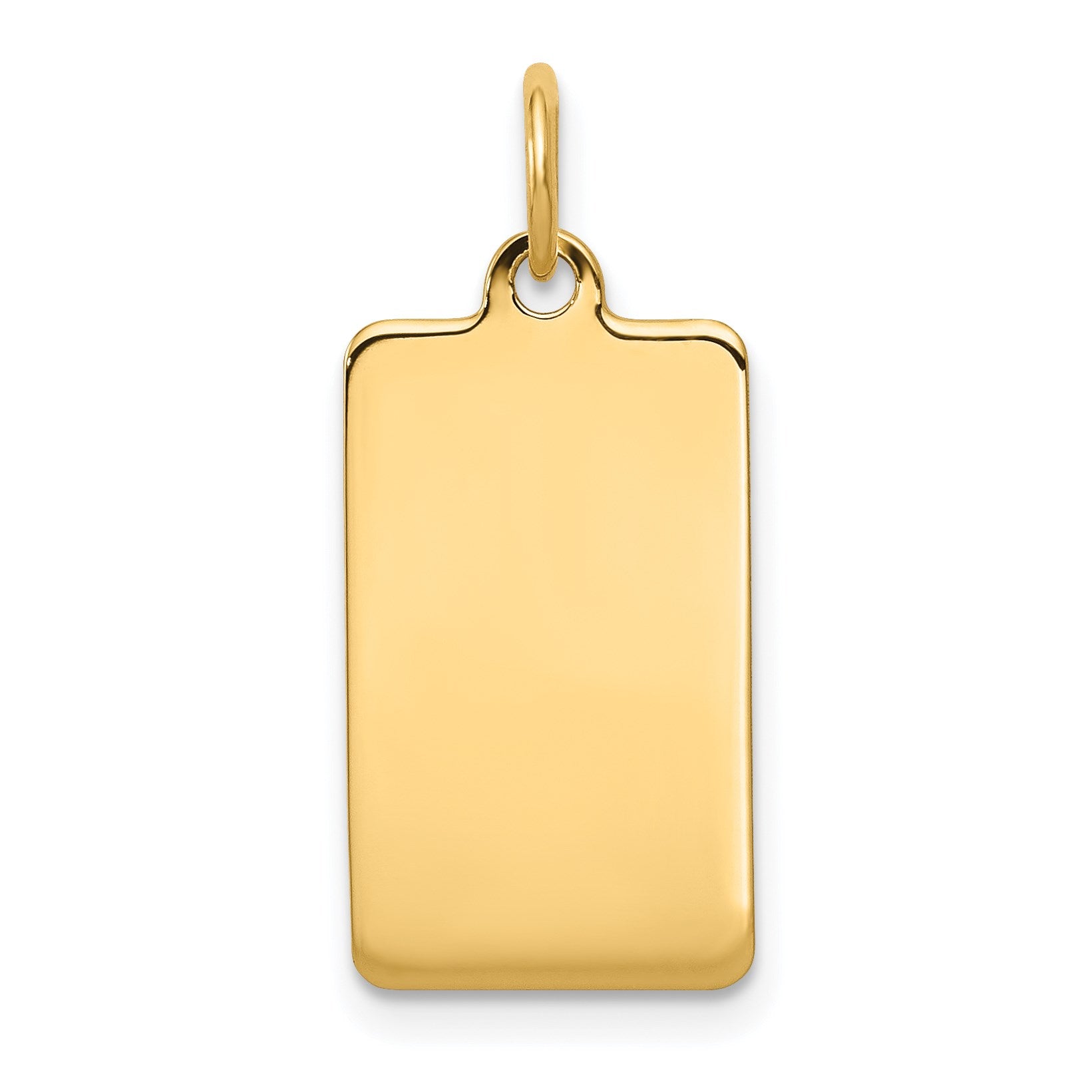 14k Plain .011 Gauge Rectangular Engravable 20x11mm Disc Charm