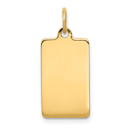 14k Plain .011 Gauge Rectangular Engravable 20x11mm Disc Charm