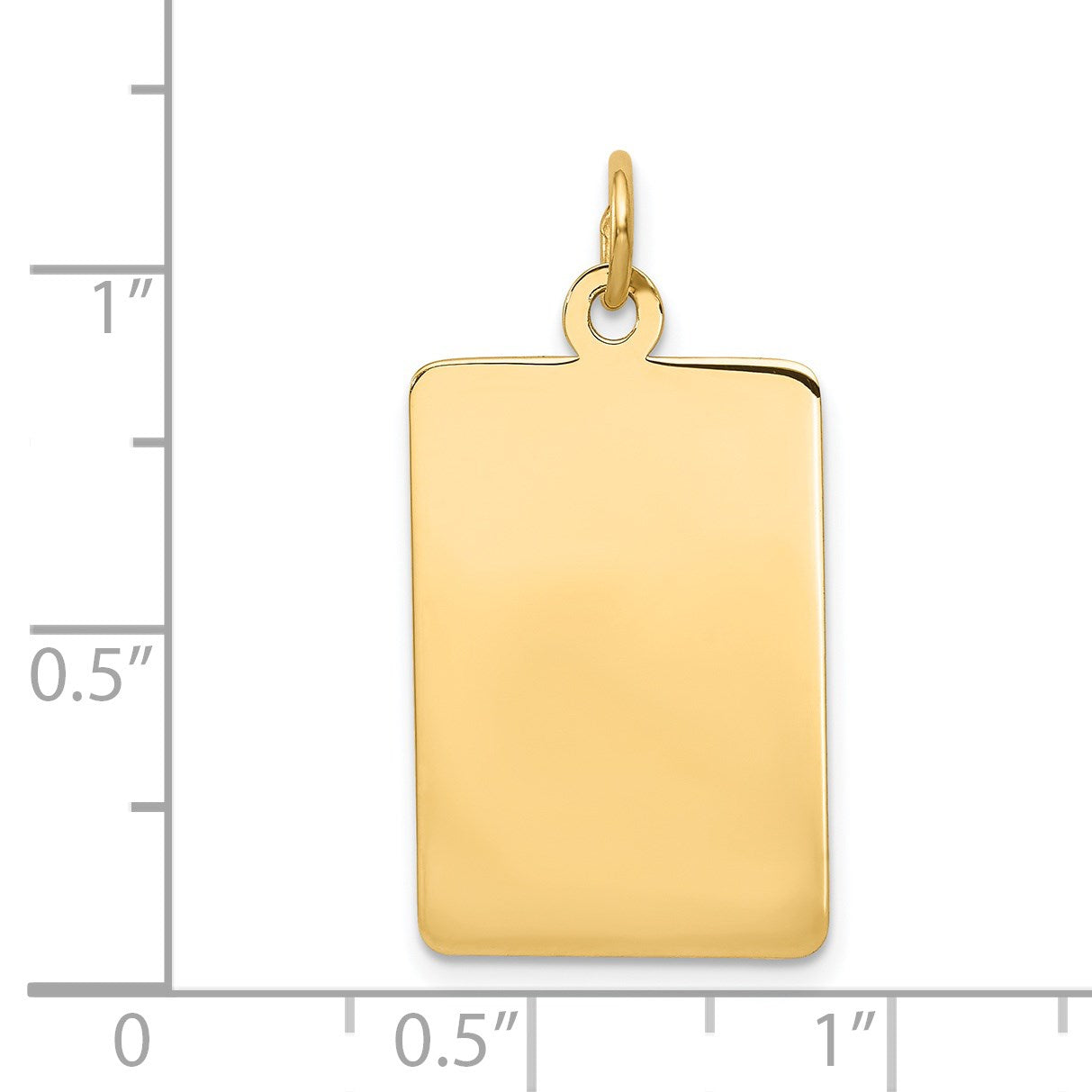 14k Plain .018 Gauge Rectangular Engravable 25x28mm Disc Charm