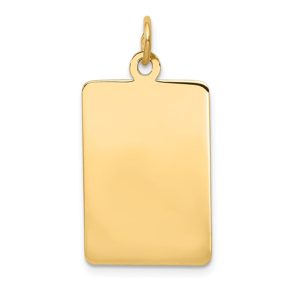 14k Plain .035 Gauge Rectangular Engravable Disc Charm