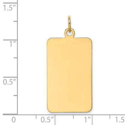 14k Plain .011 Gauge Rectangular Engravable 29x15mm Disc Charm
