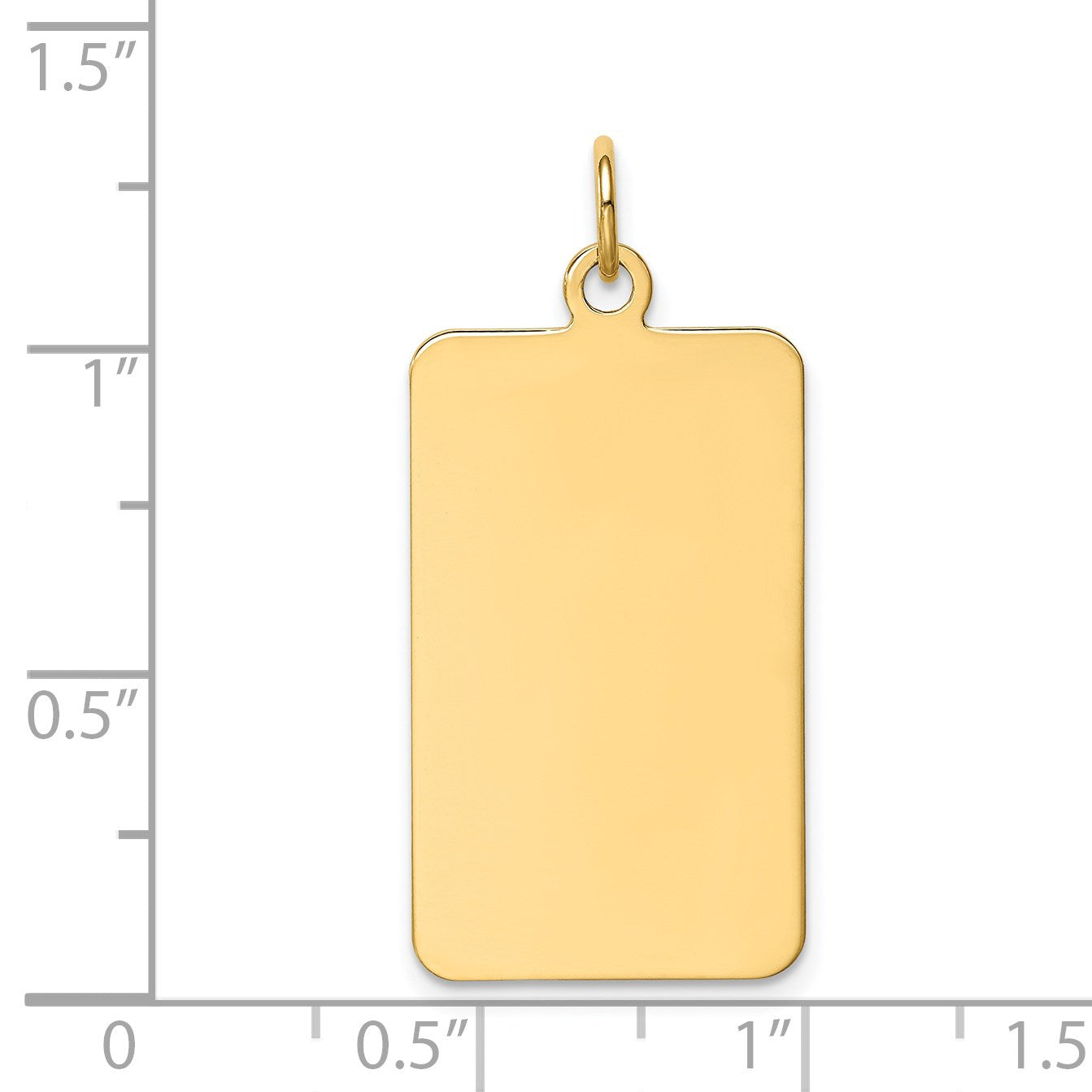14k Plain .027 Gauge Rectangular Engravable 29x15mm Disc Charm