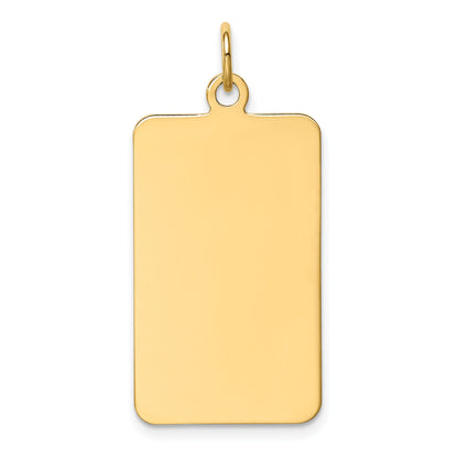 14k Plain .018 Gauge Rectangular Engravable 29x15mm Disc Charm