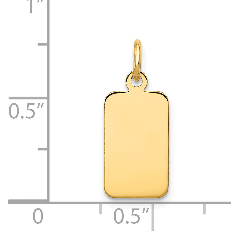 14k Plain .013 Gauge Engravable Rectangular 17x8mm Disc Charm
