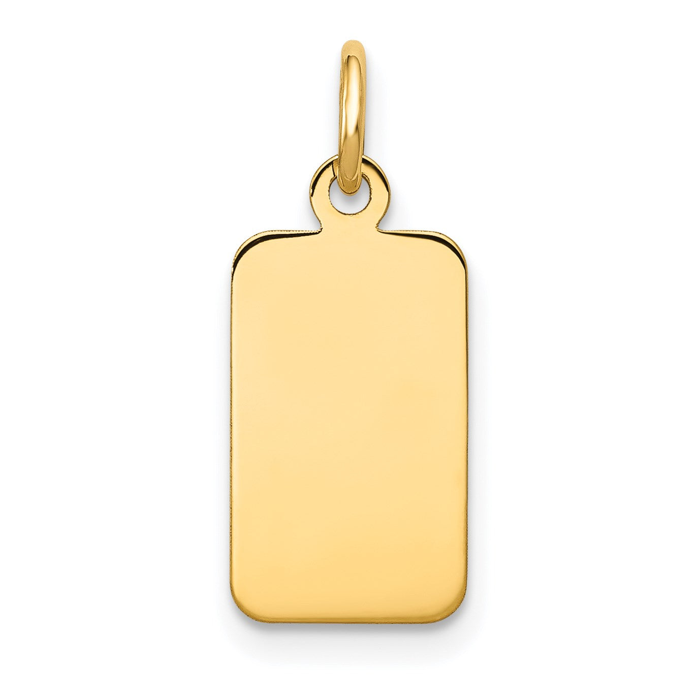 14k Plain .013 Gauge Engravable Rectangular 17x8mm Disc Charm