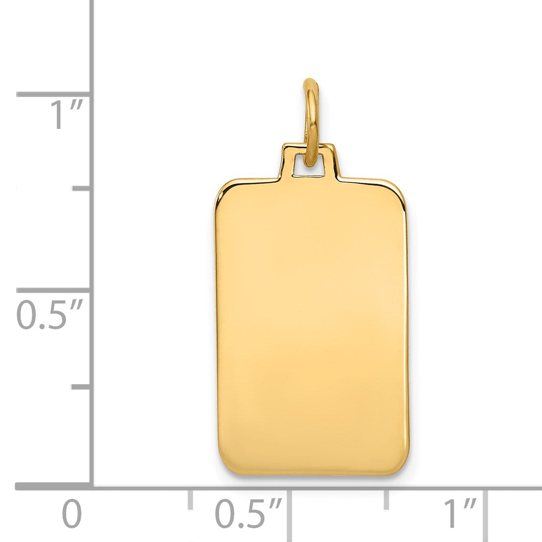 14k Plain .011 Gauge Engravable Rectangular 22x12mm Disc Charm