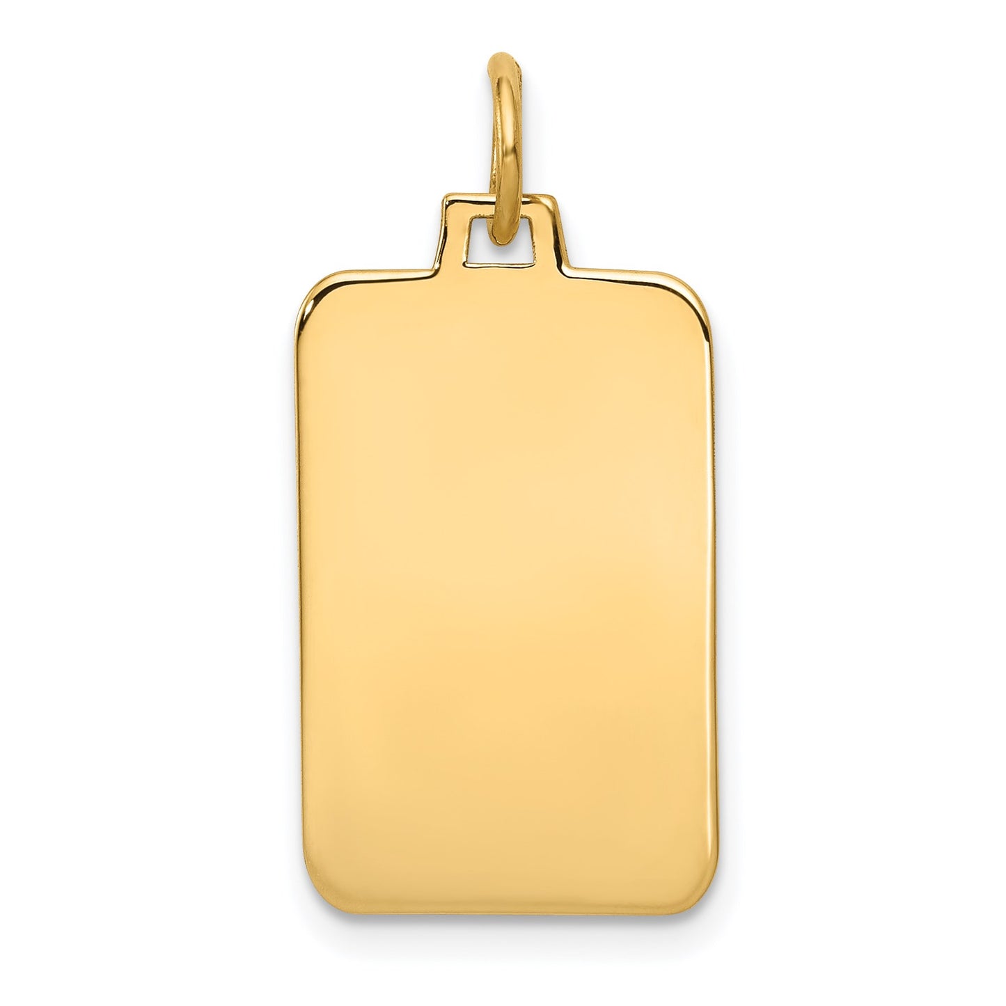 14k Plain .011 Gauge Engravable Rectangular 22x12mm Disc Charm