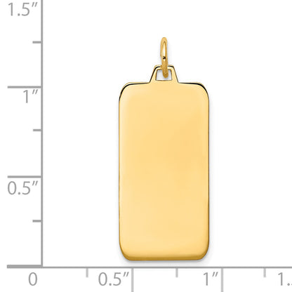 14k Plain .018 Gauge Engravable Rectangular 29x13mm Disc Charm