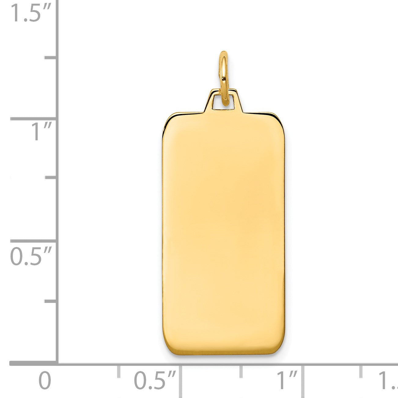 14k Plain .013 Gauge Engravable Rectangular 29x13mm Disc Charm