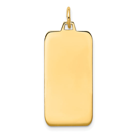 14k Plain .013 Gauge Engravable Rectangular 29x13mm Disc Charm