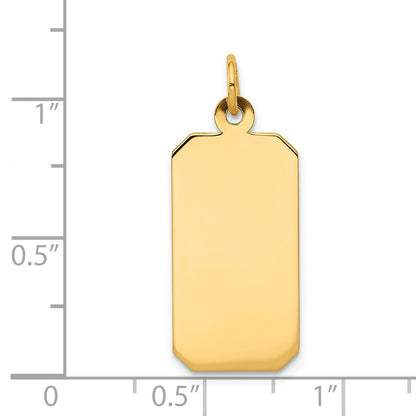 14k Plain 21.8x11.5mm .018 Gauge Engravable Rectangular Disc Charm