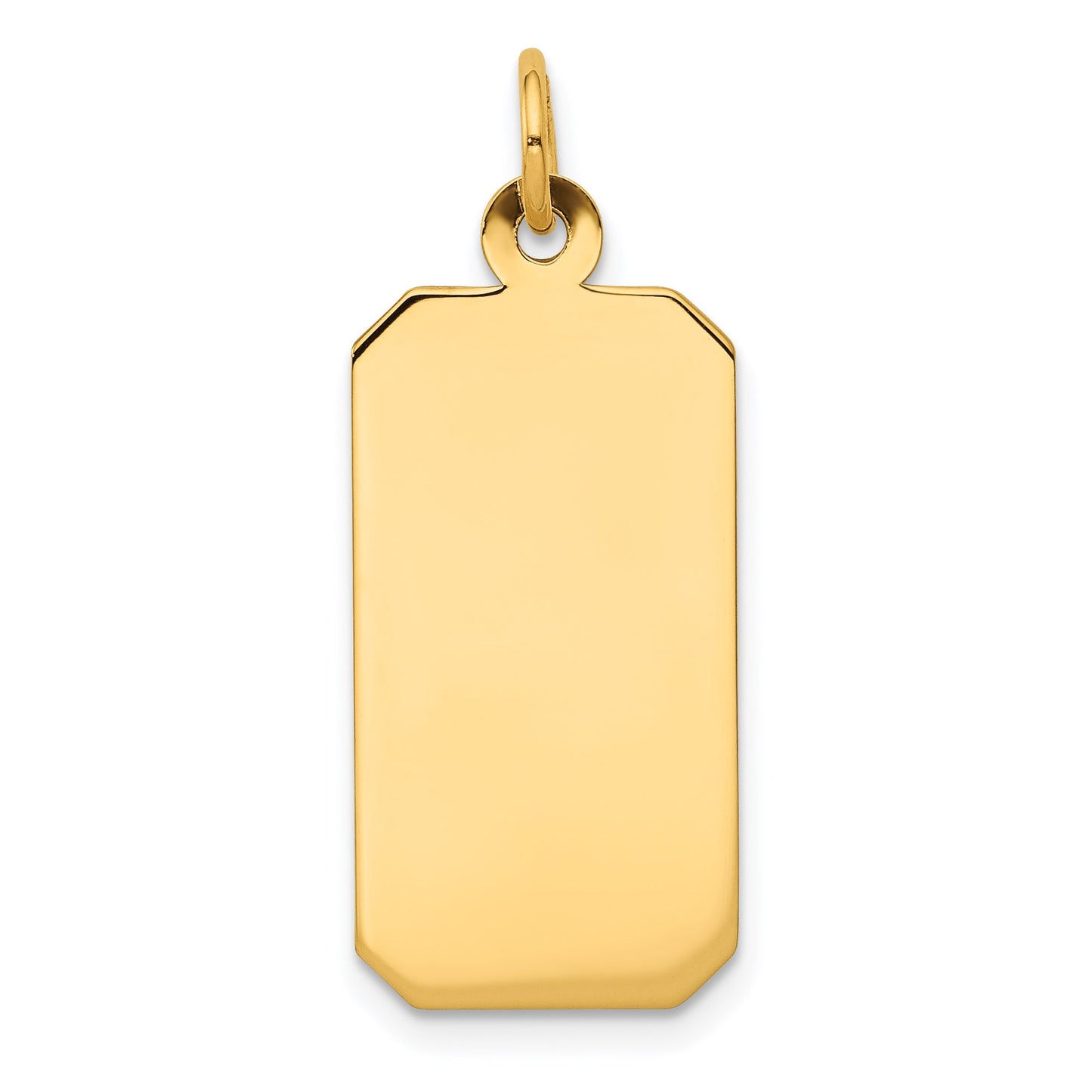 14k Plain 21.8x11.5mm .013 Gauge Engravable Rectangular Disc Charm