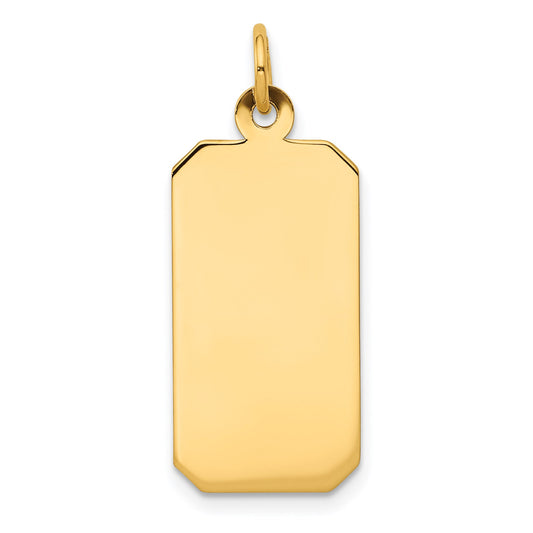 14k Plain 21.8x11.5mm .018 Gauge Engravable Rectangular Disc Charm