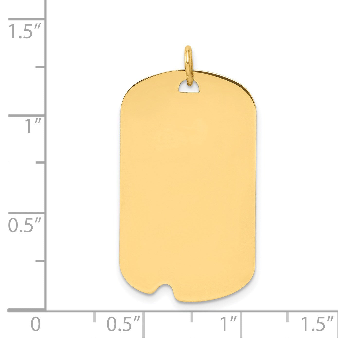 14k Plain .027 Gauge Engravable 31x18mm Dog Tag with Notch Disc Charm