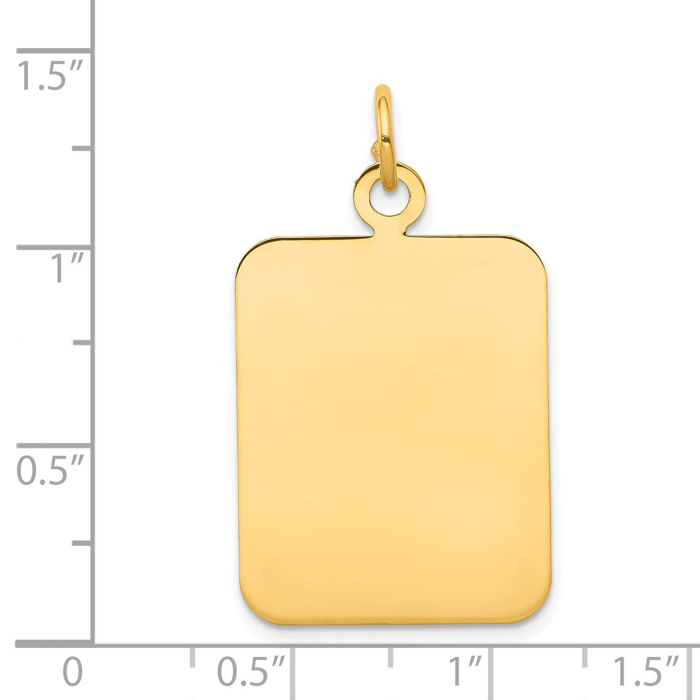 14k Plain Rectangular .018 Gauge Engravable 30x20mm Disc Charm