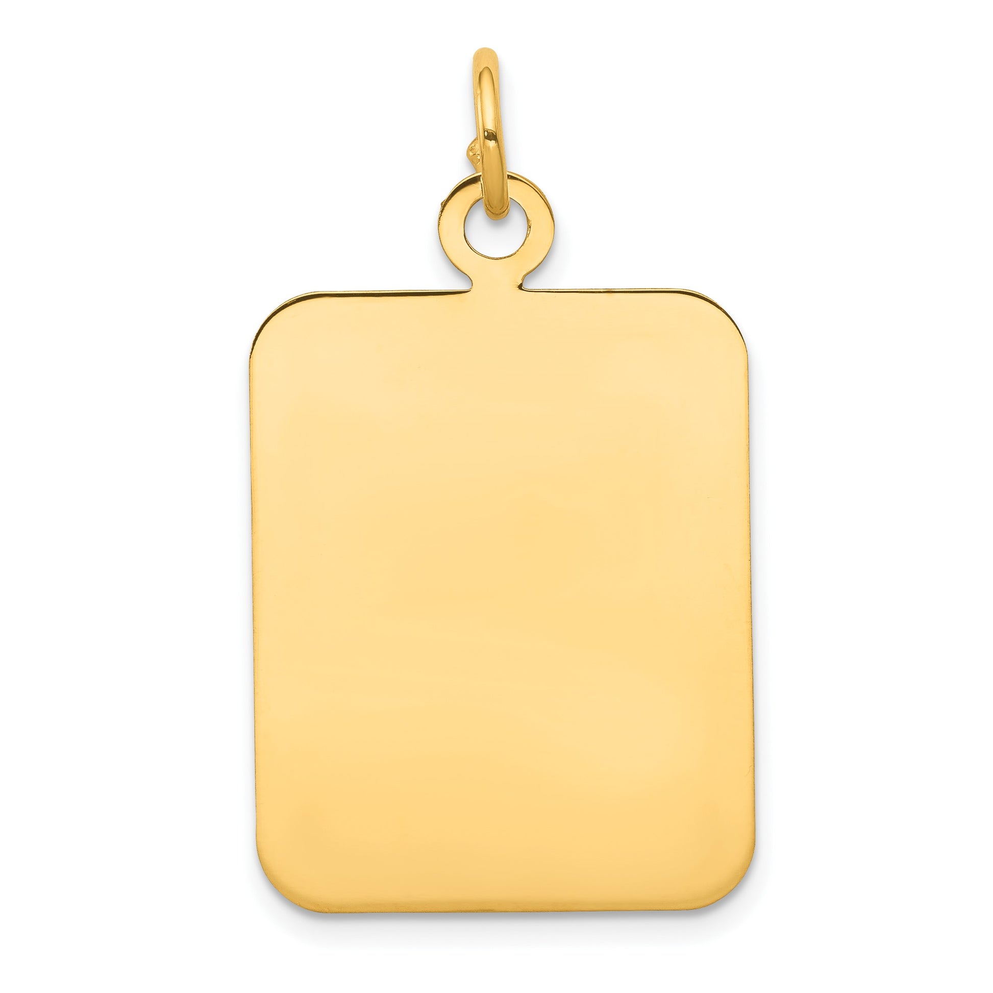 14k Plain Rectangular .018 Gauge Engravable 30x20mm Disc Charm