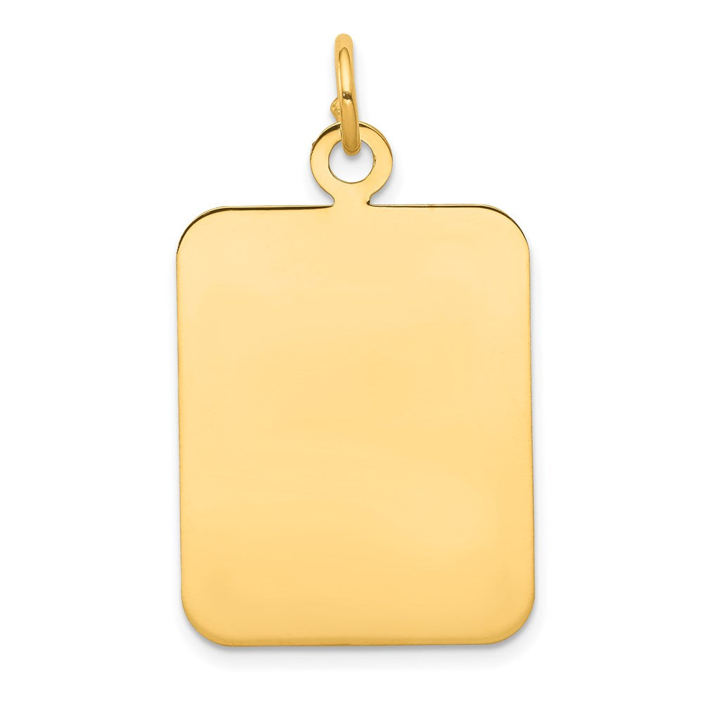 14k Plain Rectangular .027 Gauge Engravable Disc Charm