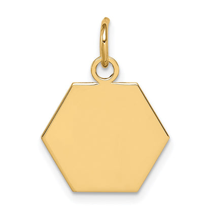 14k 15mm Hexagon Non-enameled Medical Jewelry Pendant