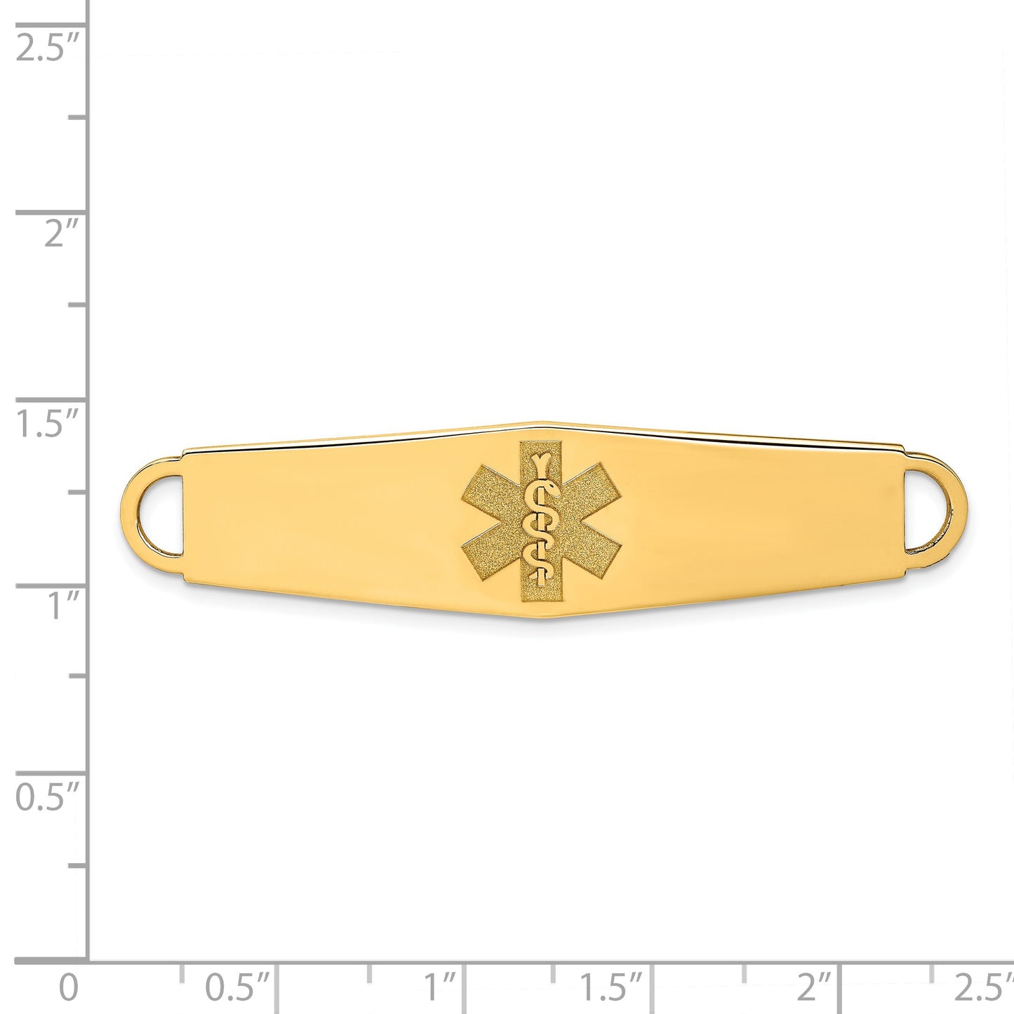 14k 60x13mm Non-enameled Oval Shape Medical ID Plate