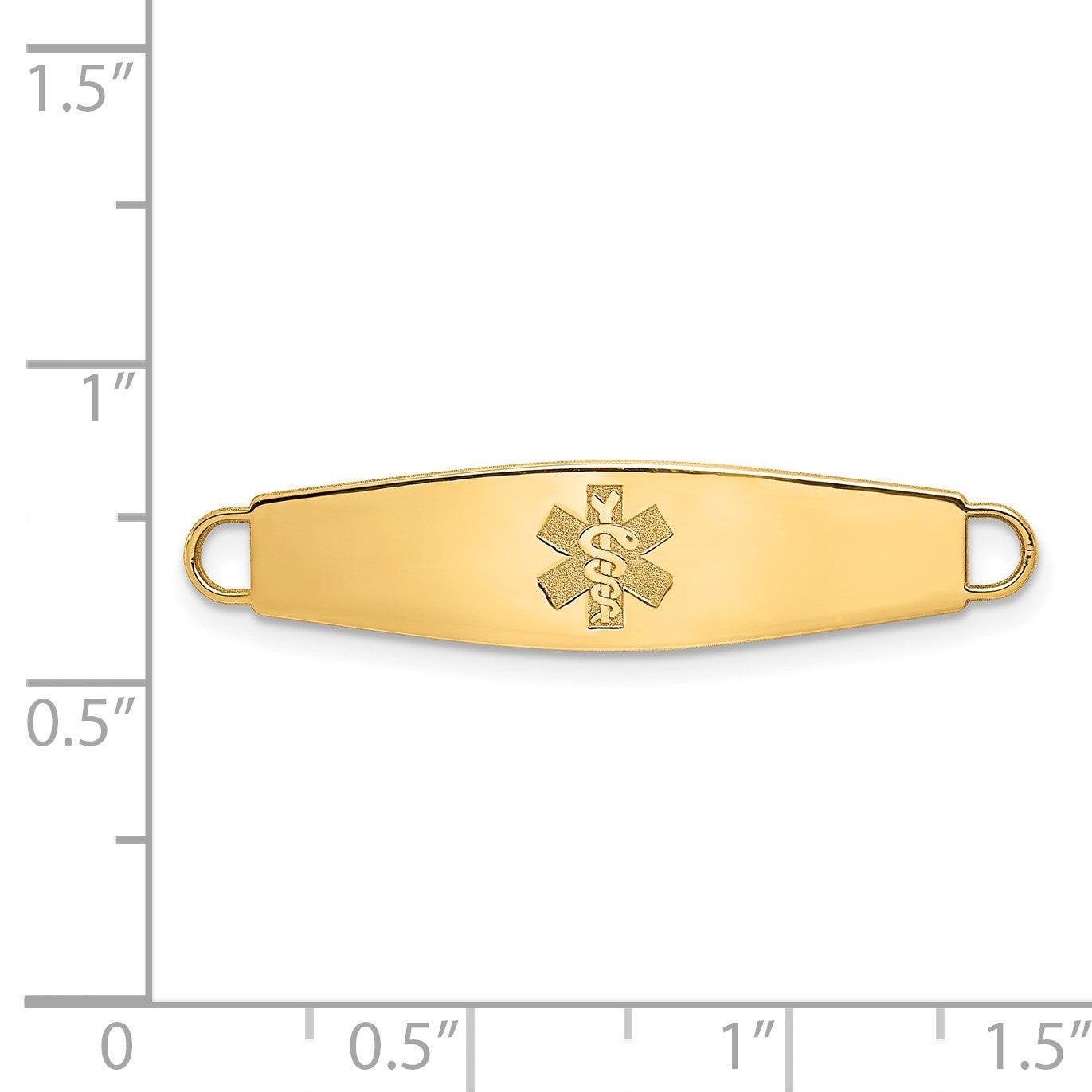 14k 34x8mm Non-enameled Oval Shape Medical ID Plate
