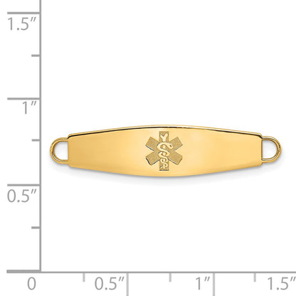 14k 34x8mm Non-enameled Oval Shape Medical ID Plate
