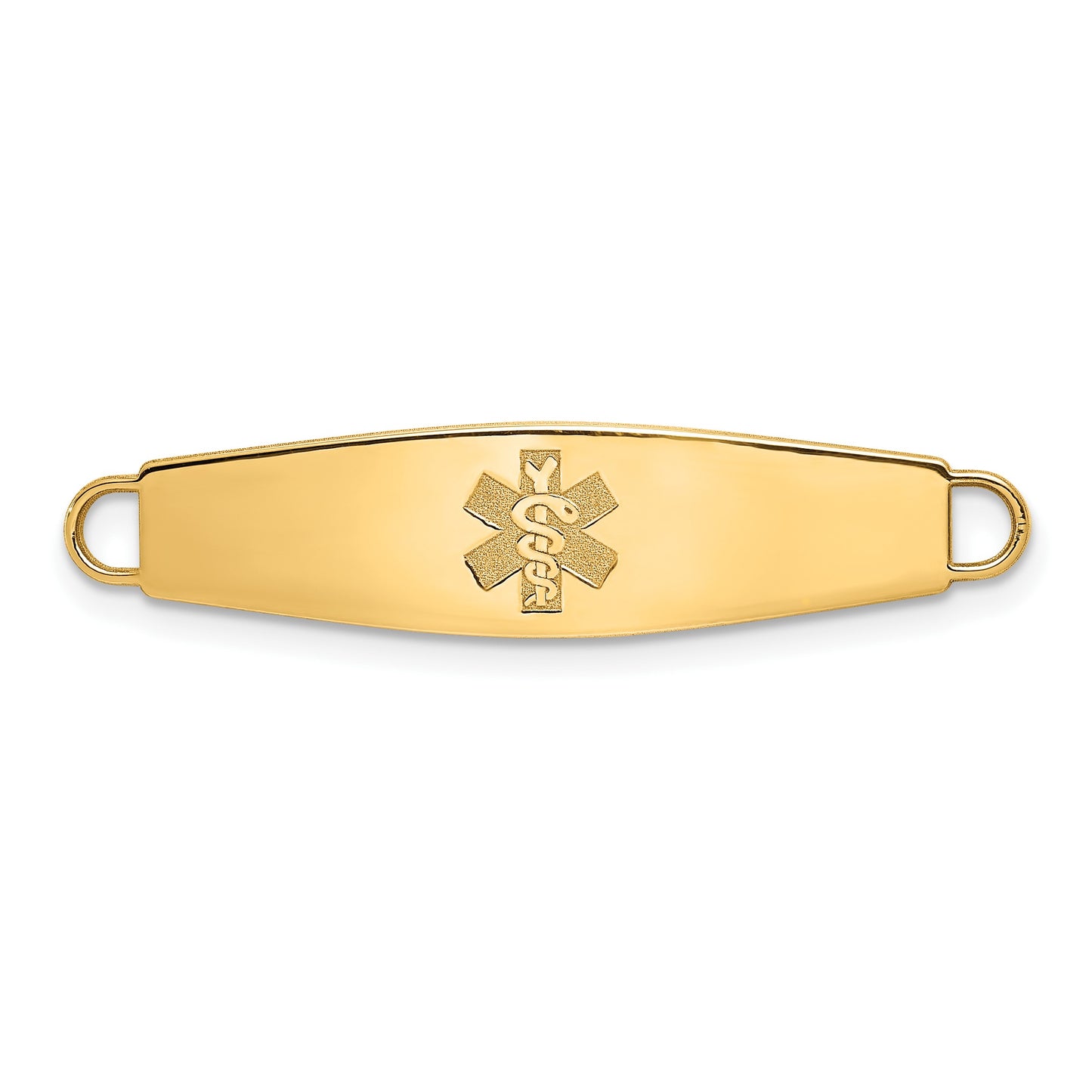14k 34x8mm Non-enameled Oval Shape Medical ID Plate