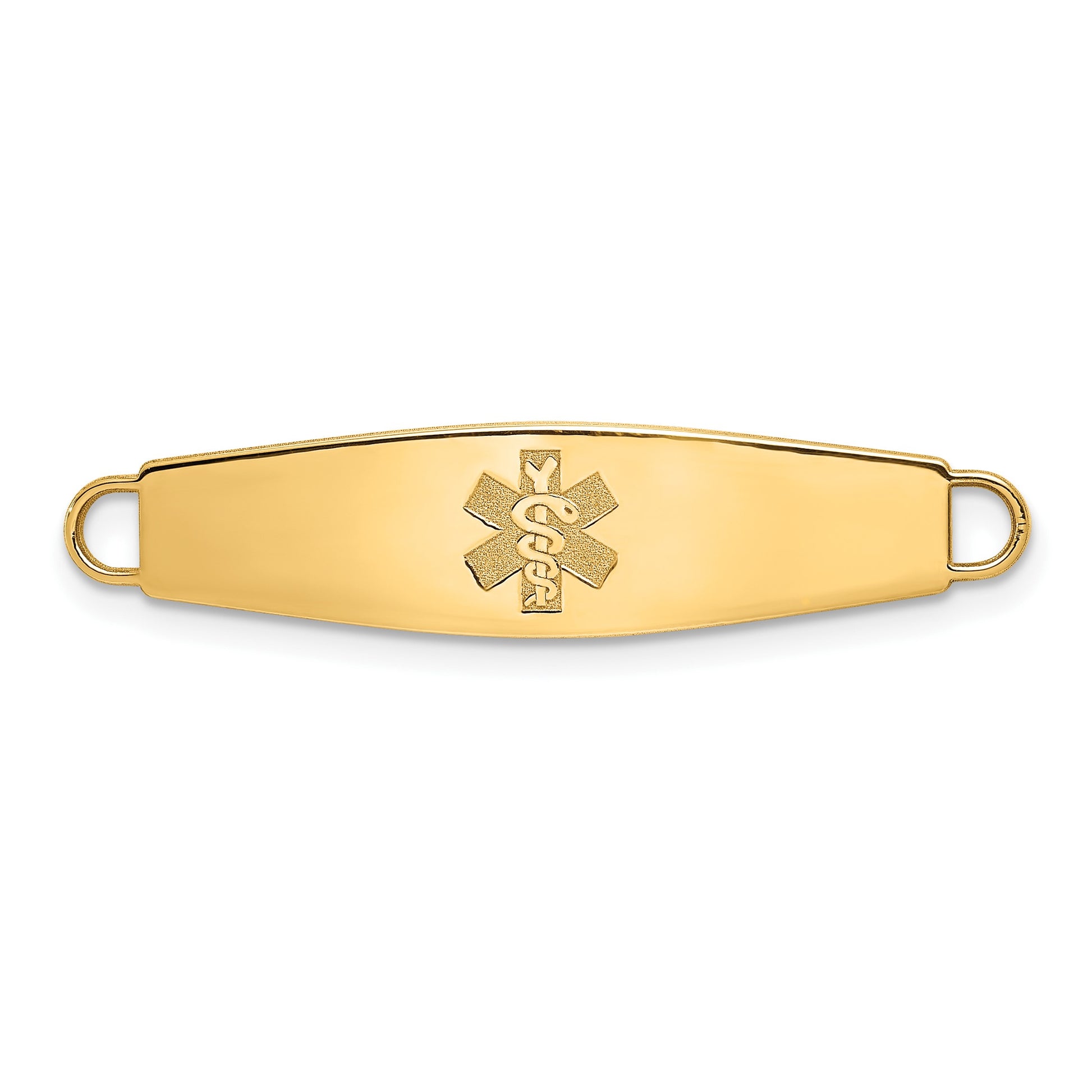 14k 34x8mm Non-enameled Oval Shape Medical ID Plate