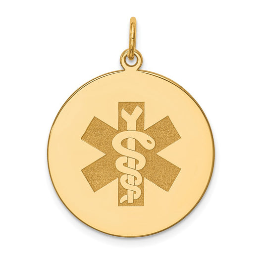 14k Non-enameled Medical Jewelry Pendant