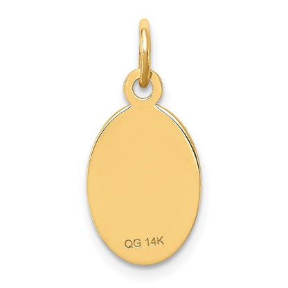 14k 16x9.5mm Oval Non-enameled Medical Jewelry Pendant