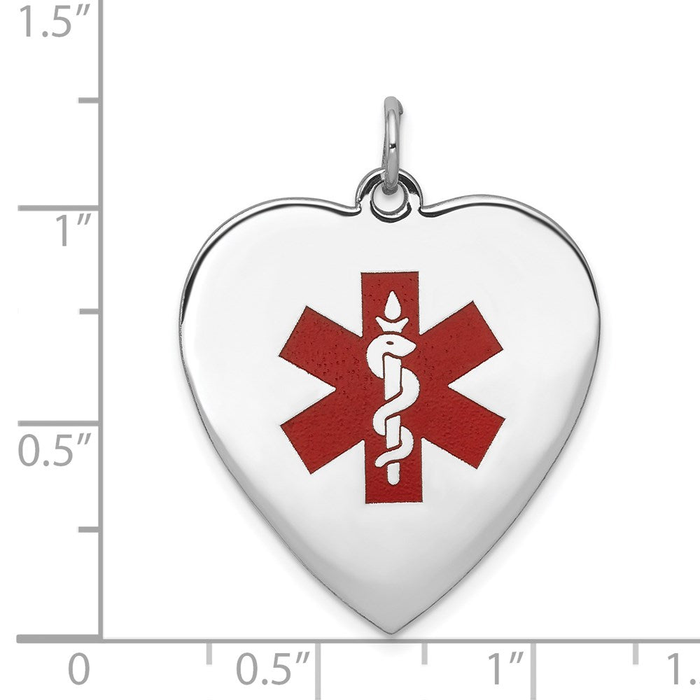 14k WG Heart-Shaped Enameled Medical Jewelry Pendant