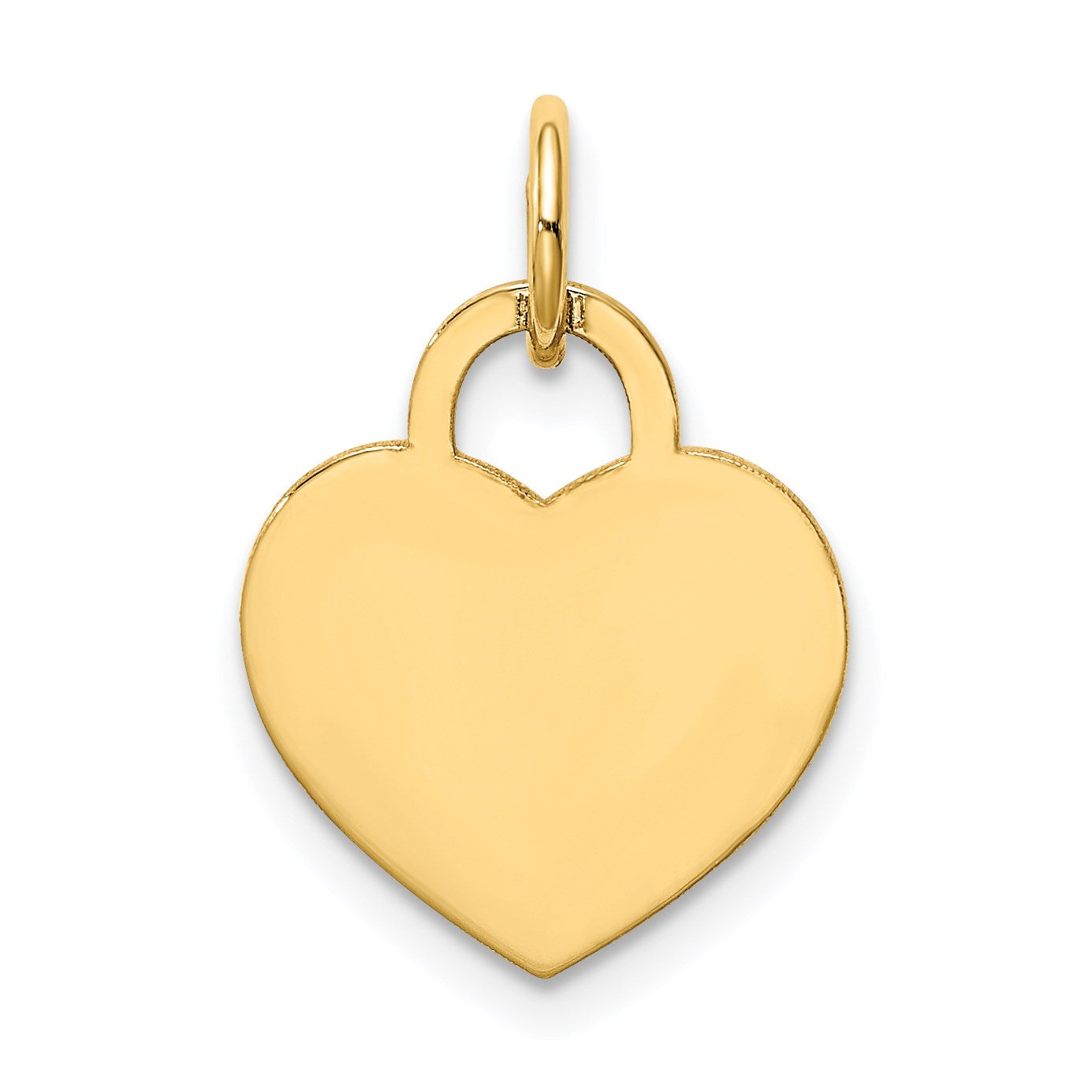 14k Plain .018 Gauge Engravable Heart 15x12mm Disc Charm