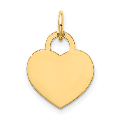 14k Plain .011 Gauge Engravable Heart 15x12mm Disc Charm