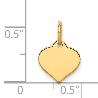 14k Plain .027 Gauge Engraveable Heart 10x10mm Disc Charm