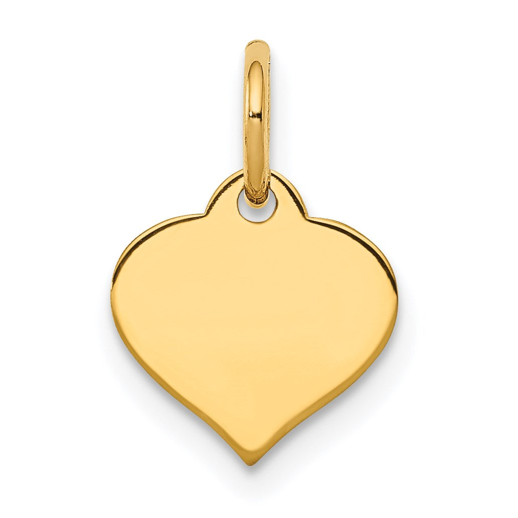 14k Plain .013 Gauge Engraveable Heart 10x10mm Disc Charm