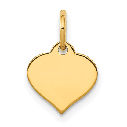 14k Plain .013 Gauge Engraveable Heart 10x10mm Disc Charm