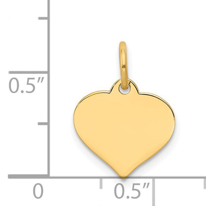 14k Plain .013 Gauge Engraveable Heart 14x12mm Disc Charm