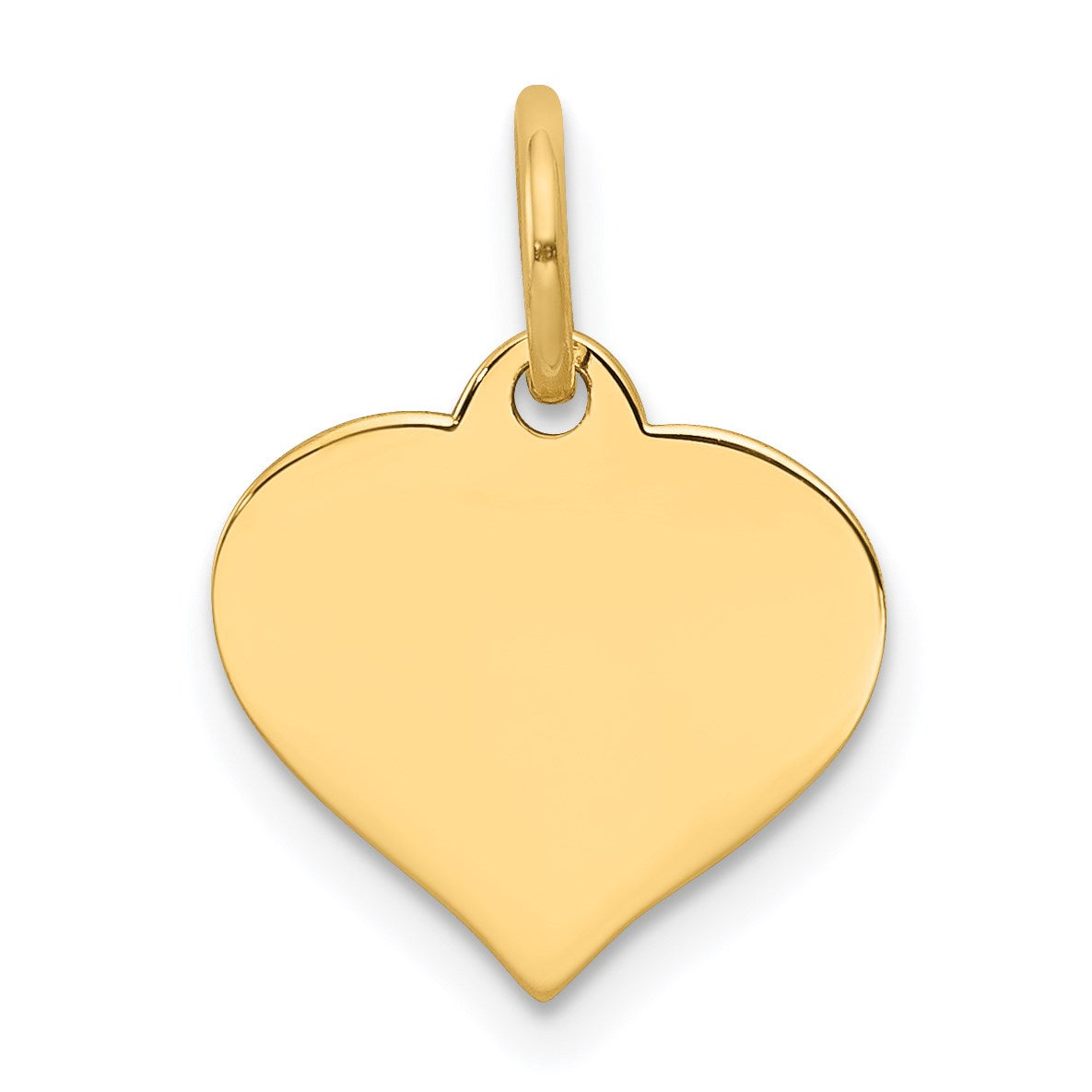 14k Plain .027 Gauge Engraveable Heart 14x12mm Disc Charm