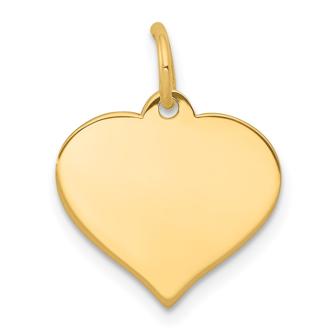 14k Plain .009 Gauge Engraveable Heart 15x14mm Disc Charm