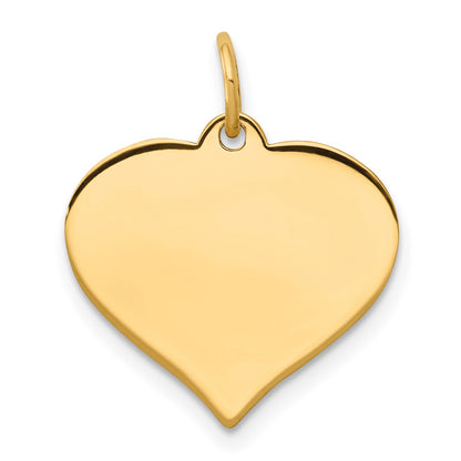 14k Plain .009 Gauge Engraveable Heart 16x17mm Disc Charm