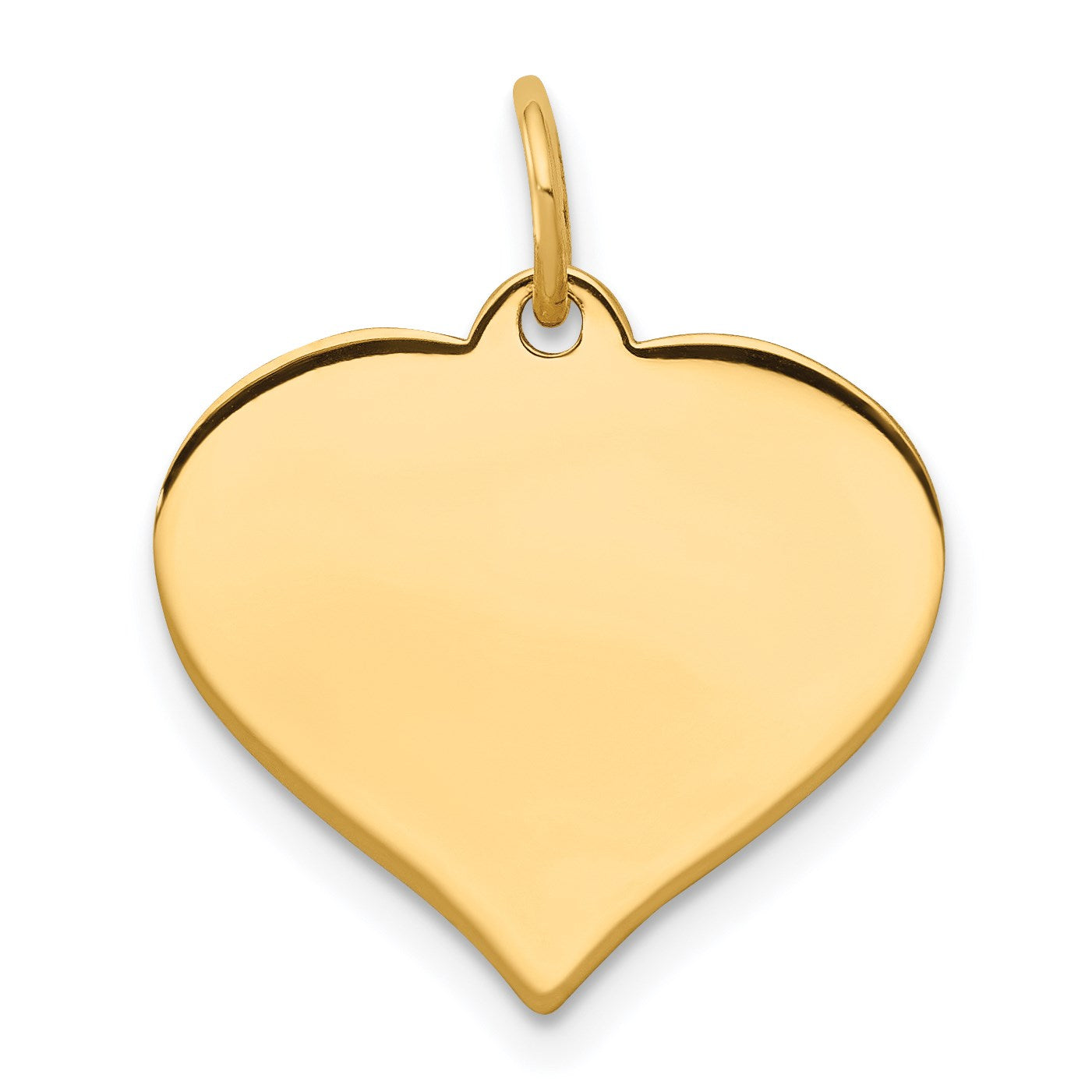 14k Plain .018 Gauge Engraveable Heart 16x17mm Disc Charm