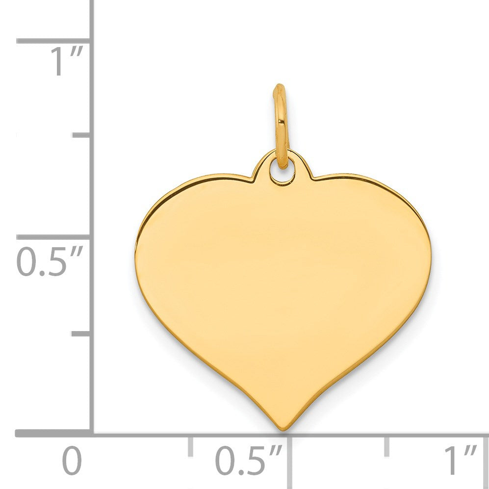 14k Plain .035 Gauge Engraveable Heart 19x18mm Disc Charm