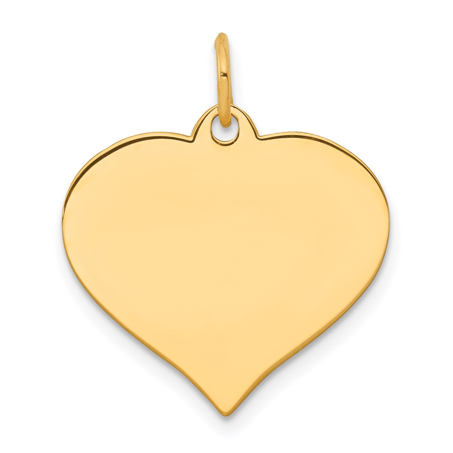 14k Plain .011 Gauge Engraveable Heart 19x18mm Disc Charm