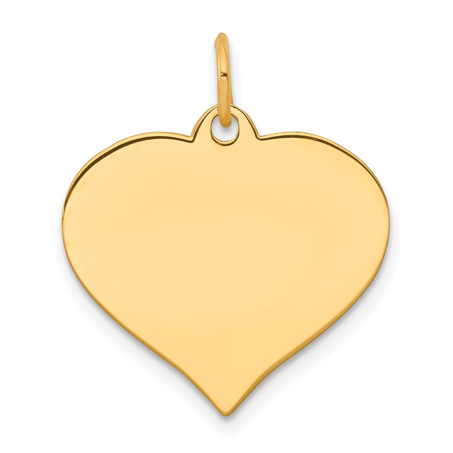 14k Plain .035 Gauge Engraveable Heart 19x18mm Disc Charm